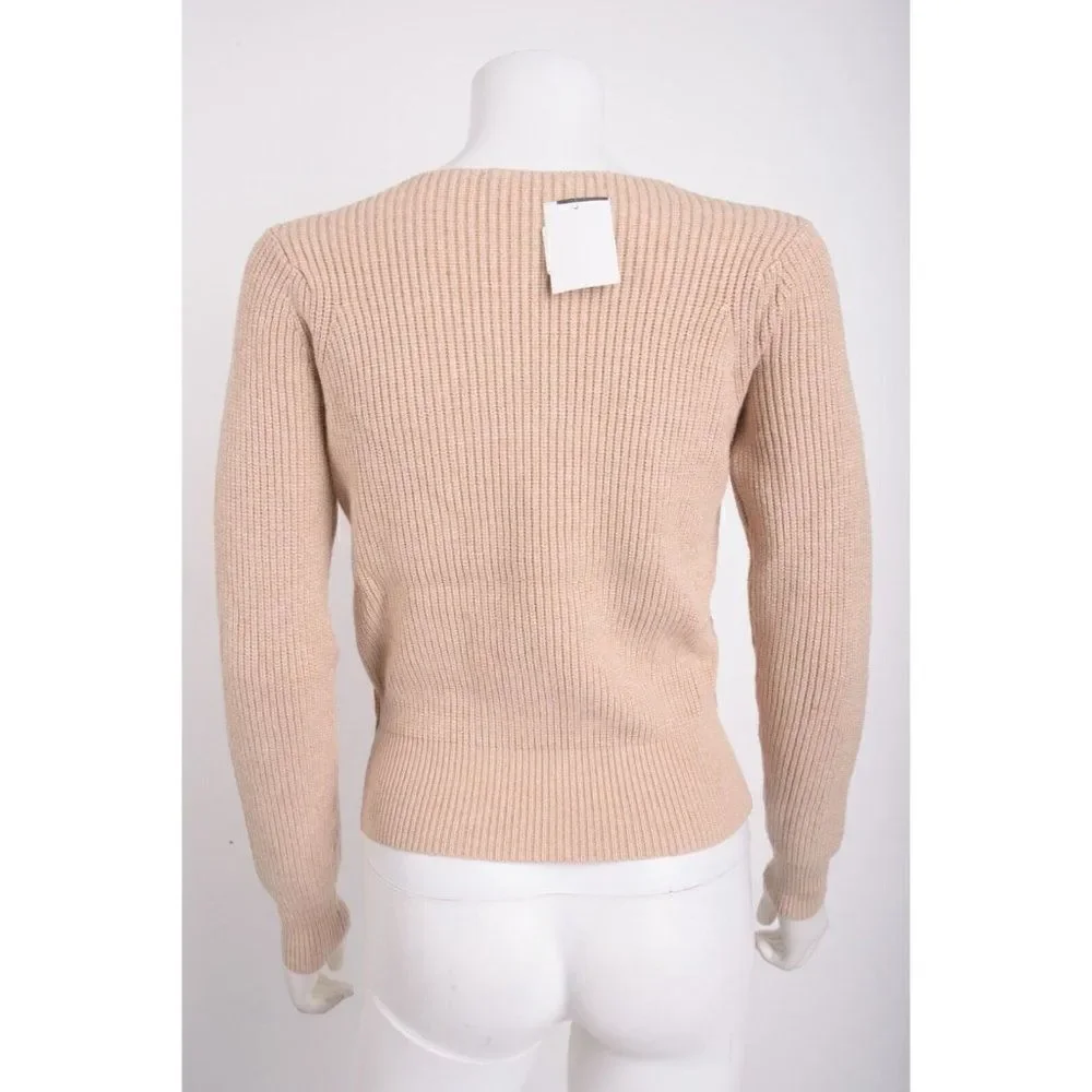 Astr the Label Womens Viana Sweater Criss cross cut out XS Oatmeal Tan NWT